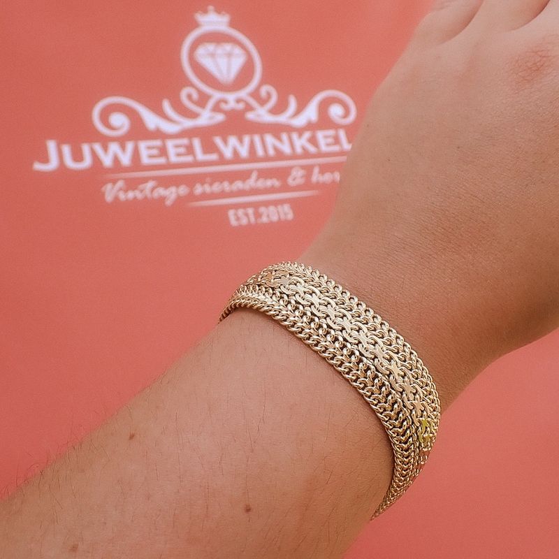 Image 4 of Gold wide fantasy link bracelet