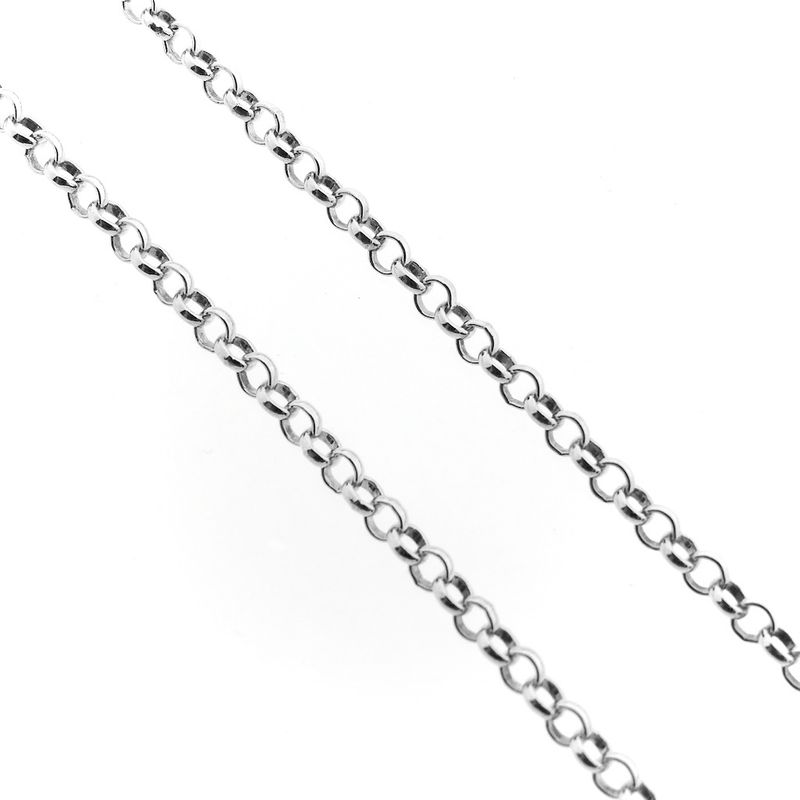 Image 3 of Silver jasseron link chain | 70 cm