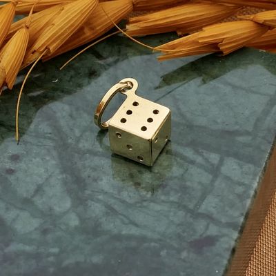 Image 2 of 18 carat gold pendant of a dice