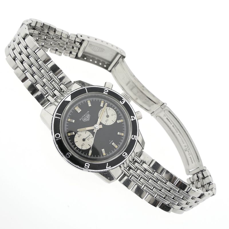 Image 7 of Heuer Autavia Chronograph 'Beads of Rice' 7763; Vintage men's watch