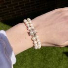 Image 16 of Pearl bracelet with white gold clasp and 0.18 ct. diamond | 20.5 cm