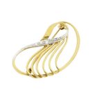Image 11 of Two-tone gold brooch with zirconia.