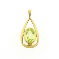 Gold pendant with synthetic gemstone from the 60s