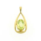 Image 1 of Gold pendant with synthetic gemstone from the 60s