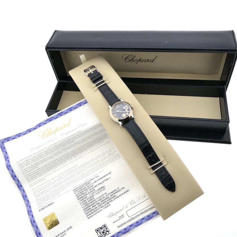 Image 13 of Chopard Happy Sport 'Stars' Automatic 278573; 18k gold/steel women's watch with diamonds