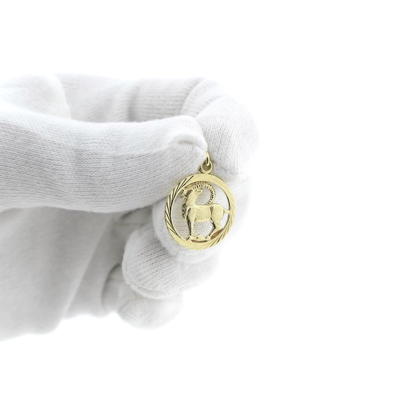 Image 10 of Golden zodiac sign pendant Capricorn