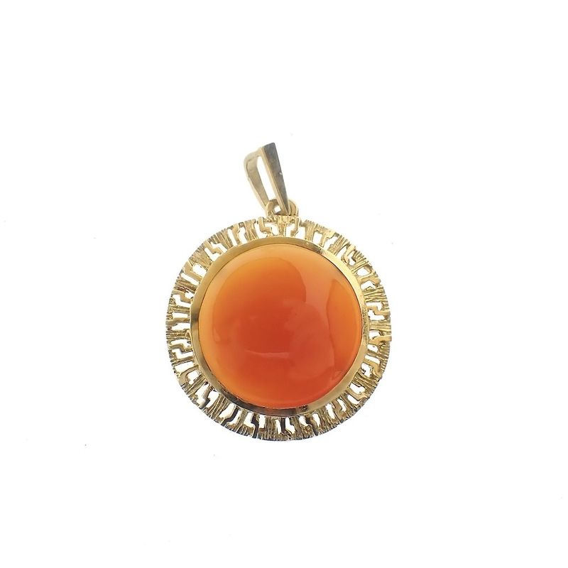 Image 1 of Gold pendant with large carnelian | Vintage