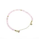 Image 4 of Gold beaded bracelet with rose quartz | 19 cm