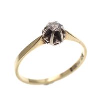 Gold solitaire ring with diamond 0.07 ct.