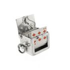 Image 3 of Silver pendant of a card box with cards