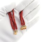 Image 9 of Antique red coral beaded bracelet with gold clasp.