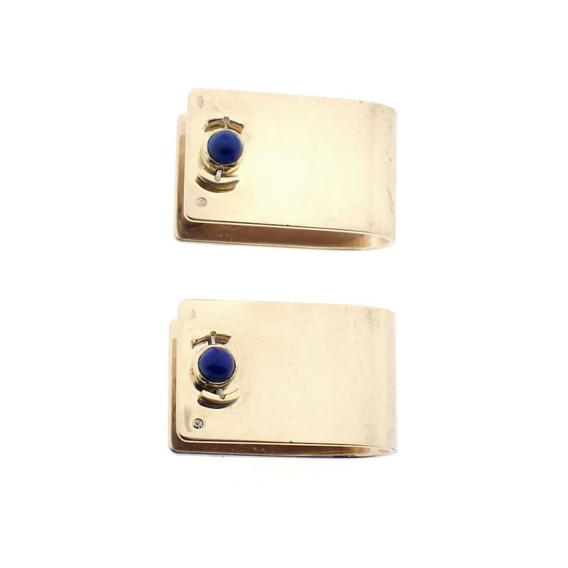 Image 7 of Gold cufflinks with Lapis lazuli stones