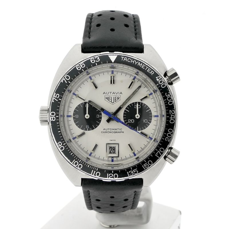 Image 1 of Heuer Autavia 1163 'Jo Siffert'; Vintage chronograph men's watch
