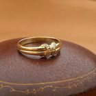 Image 2 of Gold ring with diamonds; 0.04 ct.