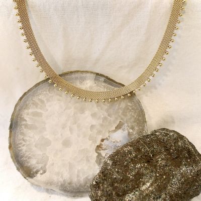 Image 2 of Gold mesh link necklace