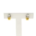 Image 1 of Bicolor gold stud earrings with zirconia
