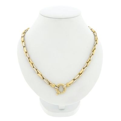 Two-tone gold cardan link necklace Image 1 of Two-tone gold cardan link necklace