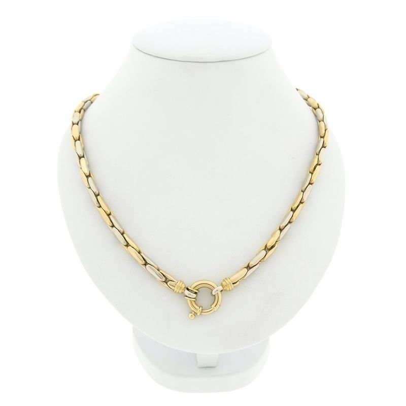 Image 1 of Two-tone gold cardan link necklace