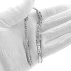 Image 11 of White gold flat king bracelet with fixed charms and 0.24 ct diamond.