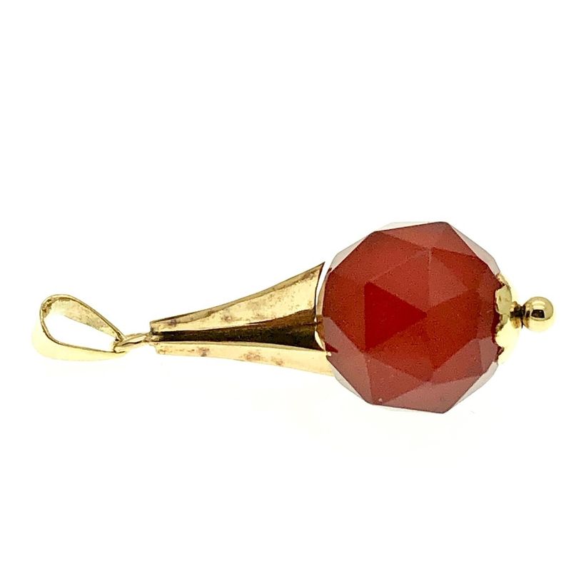 Image 2 of Gold antique pendant with carnelian