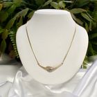 Image 4 of Gold necklace with a fixed pendant and diamond; 0.01 ct | 43.5 cm