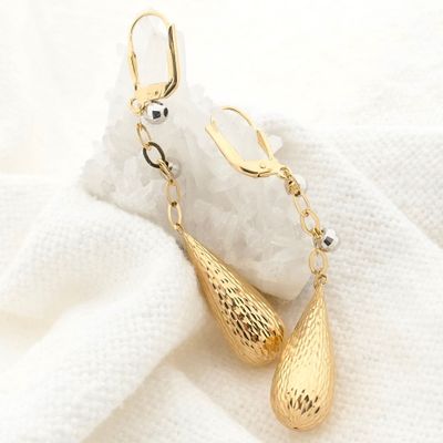 Two-tone gold earrings Image 2 of Two-tone gold earrings