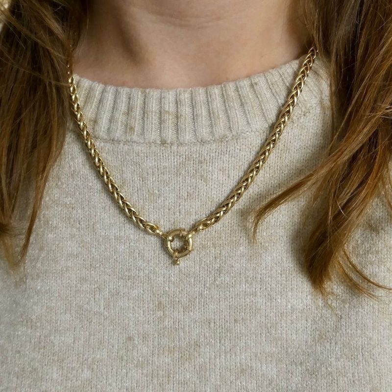 Image 9 of Gold foxtail link necklace