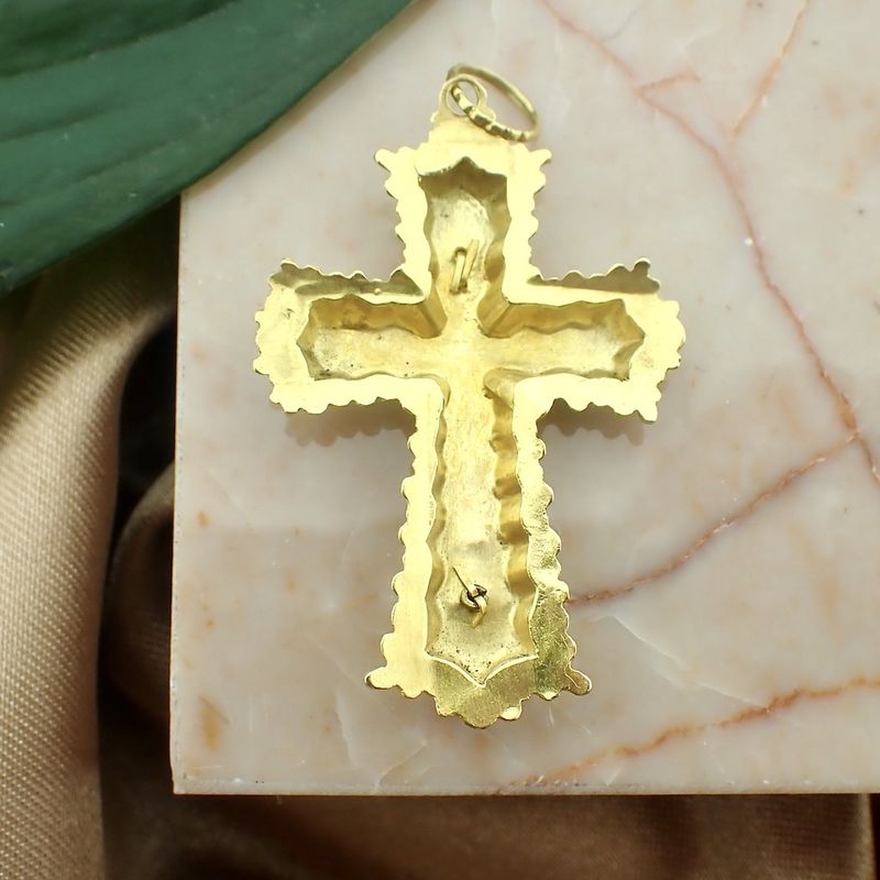 Image 8 of Antique gold pendant of a cross