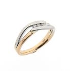 Image 1 of Two-tone gold ring with diamonds; 0.03 ct.