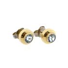 Image 5 of Gold stud earrings with topaz