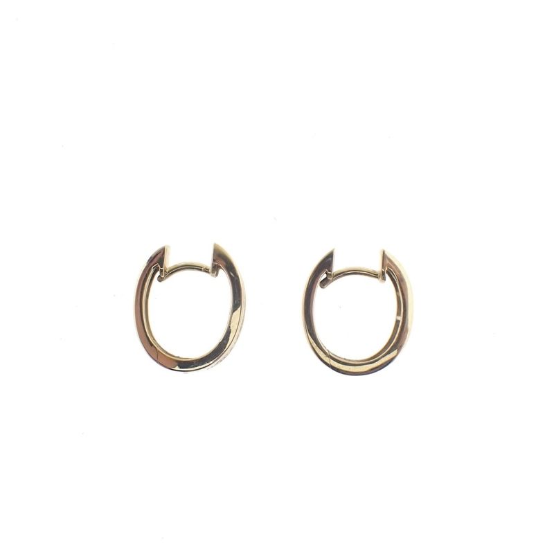 Image 3 of Two-tone gold hoop earrings with diamonds | 0.03 ct.