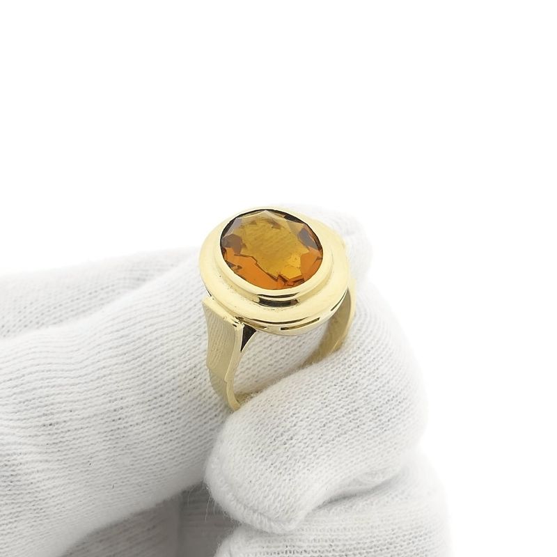 Image 9 of Vintage gold solitaire ring with citrine