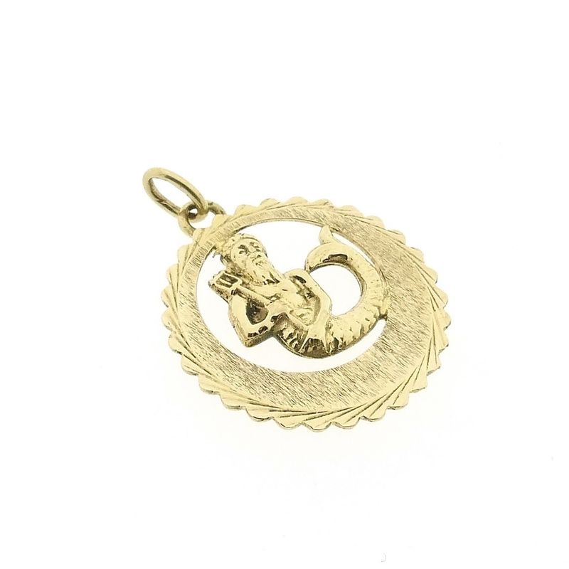 Image 8 of Gold zodiac sign pendant; Aquarius