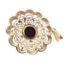 Image 4 of Vintage gold pendant with garnet; filigree technique