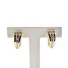 Image 1 of Two-tone gold earrings with diamonds | Ø 17 mm