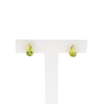 Gold stud earrings with peridot Image 1 of Gold stud earrings with peridot