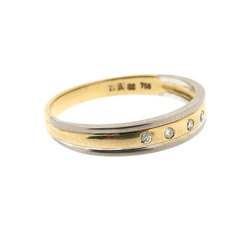 Image 7 of Two-tone gold ring with diamonds; 0.02 ct.
