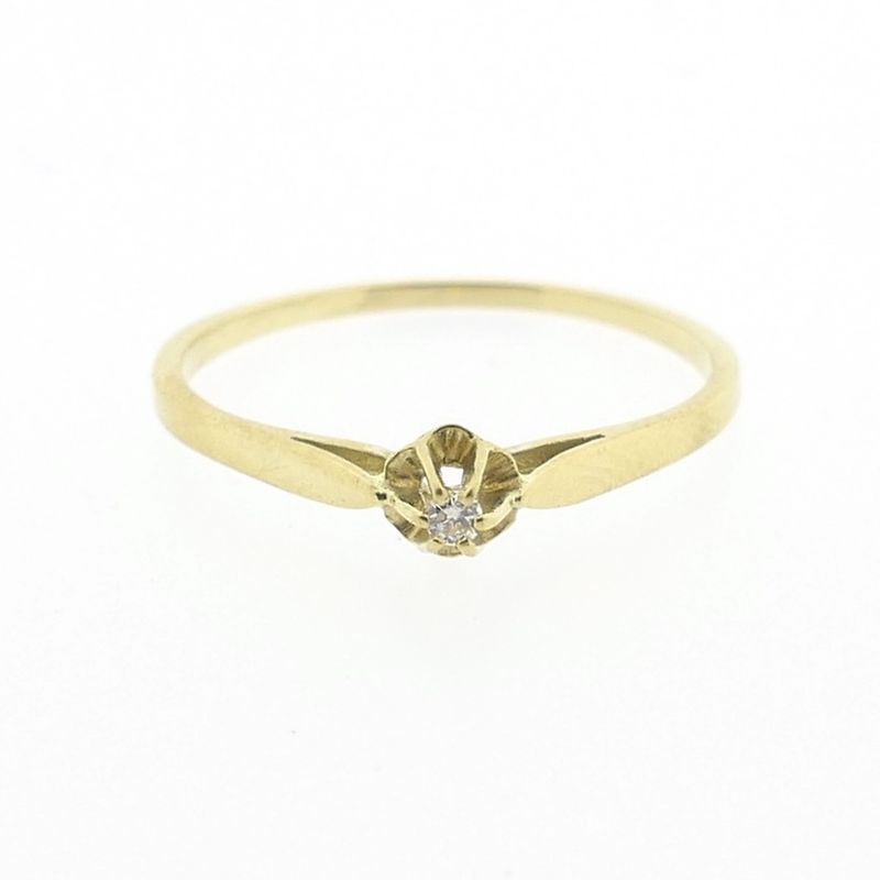 Image 7 of Gold solitaire ring with diamond | 0.015 ct.