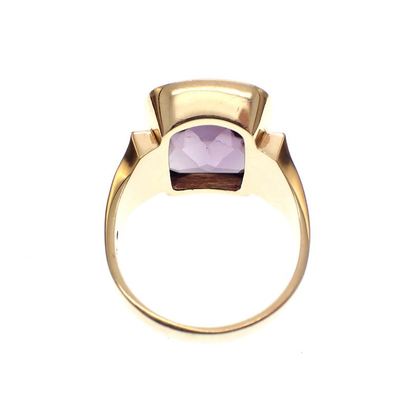 Image 3 of Gold men's ring with synthetic sapphire