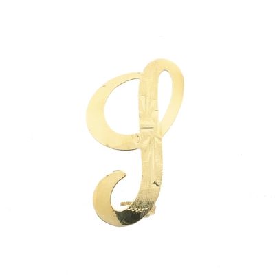 Image 1 of Gold letter brooch; letter I