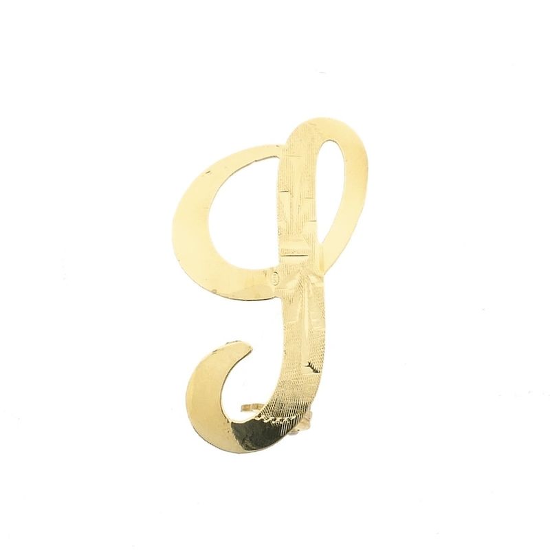 Image 1 of Gold letter brooch; letter I