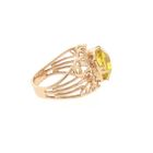 Image 5 of Vintage rose gold ring set with synthetic yellow gemstone