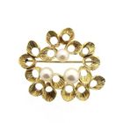 Image 1 of Vintage gold fantasy brooch with pearls