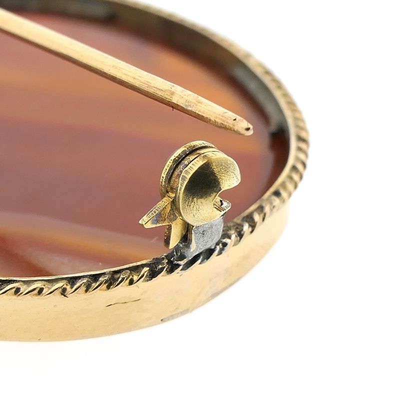Image 5 of Antique gold brooch with carnelian bandagate