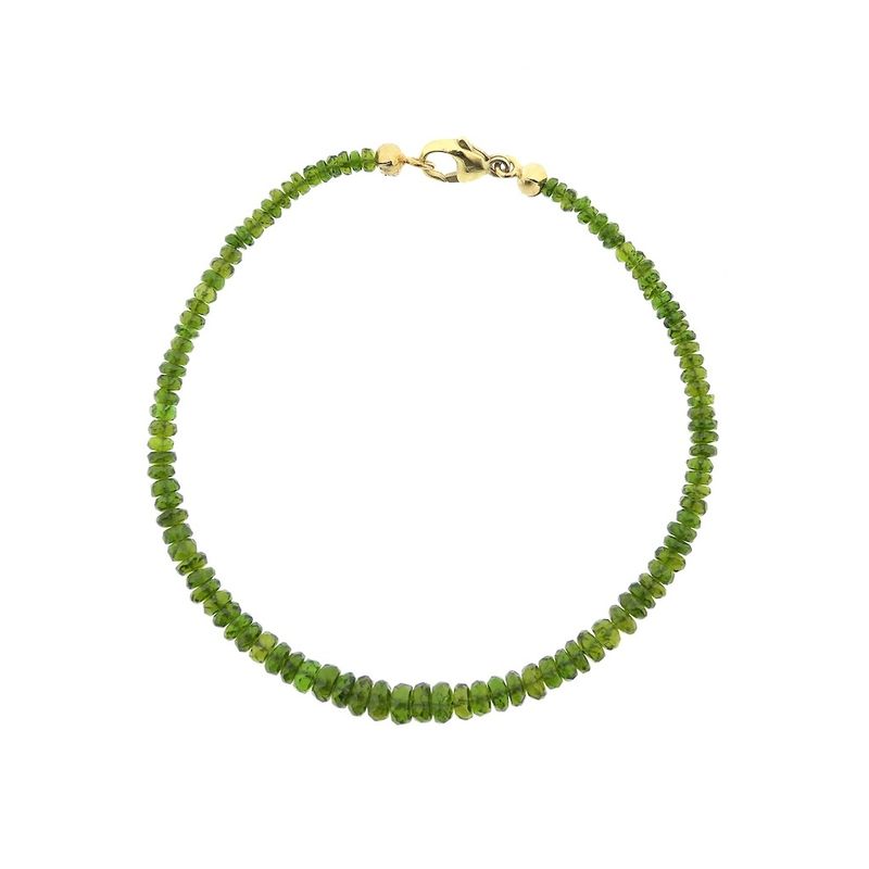 Image 3 of Peridot beaded bracelet with gold clasp | 20.5 cm