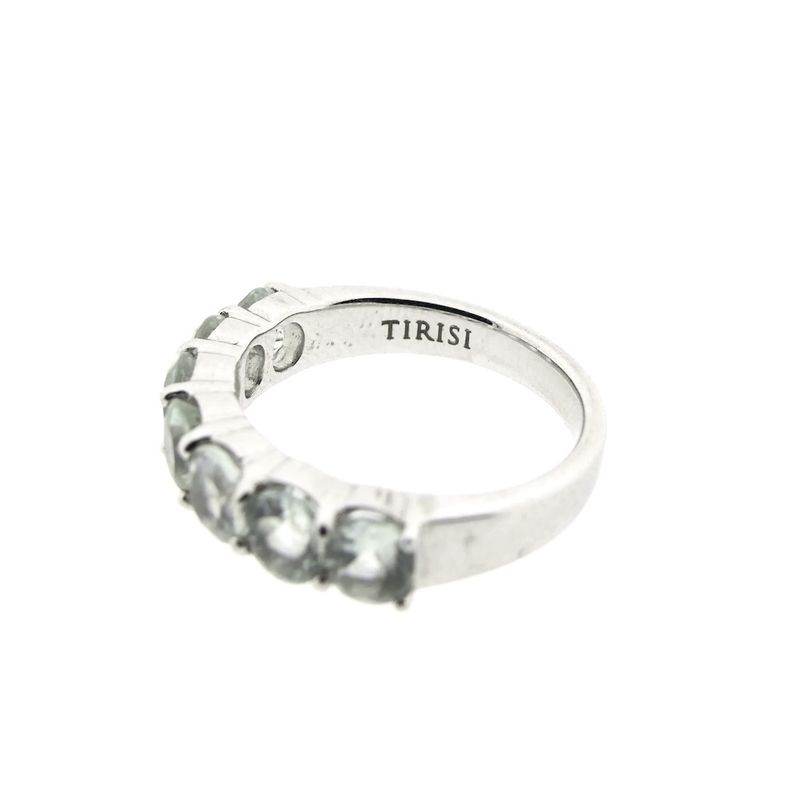 Image 2 of Tirisi white gold rings set with aquamarine and diamonds; 0.24 ct.