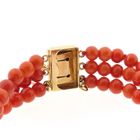 Image 5 of Antique red coral bead bracelet with gold decorative clasp