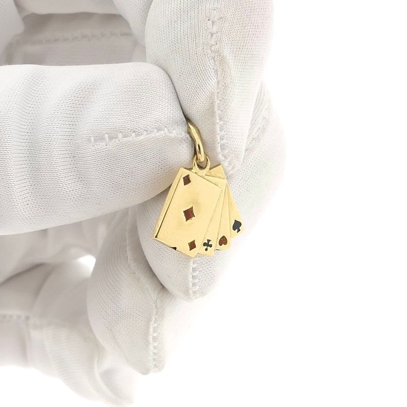 Image 9 of Gold playing card pendant with enamel