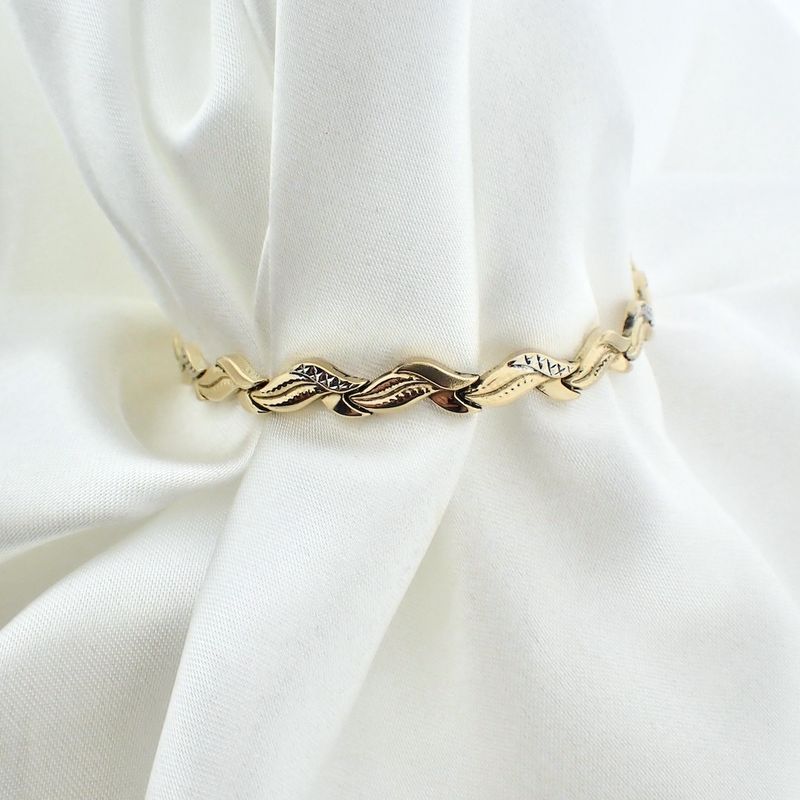 Image 6 of Two-tone gold fantasy link bracelet | 19.5 cm