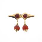 Image 1 of Vintage gold brooch with carnelian